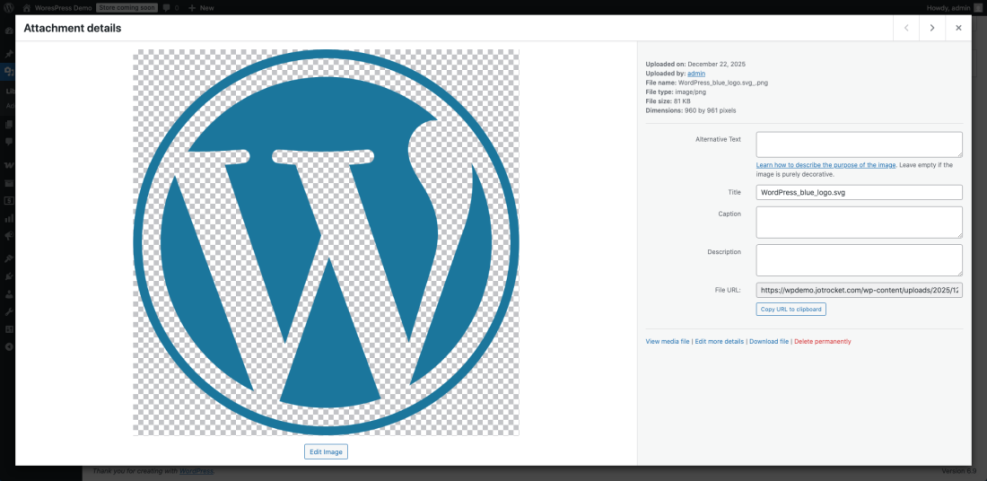 Official blue WordPress logo, commonly used as a site icon or favicon on WordPress websites.