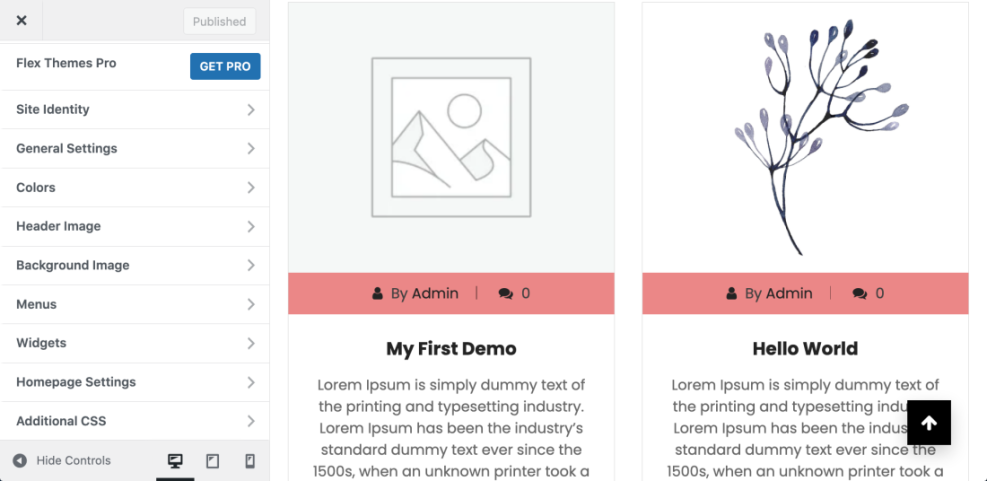 WordPress Theme Customizer displaying customization options like colors and menus alongside a live preview of a blog, demonstrating what a WordPress theme is and how it functions.
