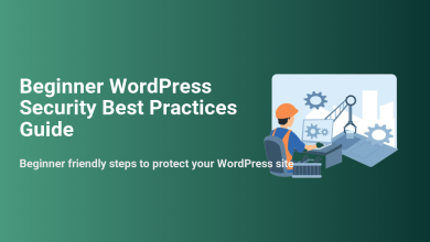 An engineer works on a computer with gears on screen, symbolizing beginner WordPress security best practices for protecting a site.