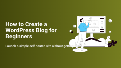 Man planning a WordPress blog setup on a screen for beginners, illustrating how to create and launch a self-hosted site.