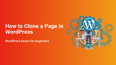 Illustration of a person working on a computer with the WordPress logo and gears, representing the process of cloning a page in WordPress.