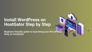 Person installing WordPress on HostGator, managing web hosting, server, and security elements for a new website setup.
