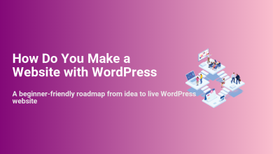 Text 'How Do You Make a Website with WordPress' with an isometric diagram illustrating the beginner-friendly steps to build a website.
