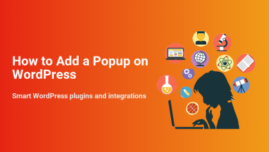 Silhouette of a user learning on a laptop, surrounded by icons for knowledge and technology, representing how to add a popup on WordPress with smart plugins.