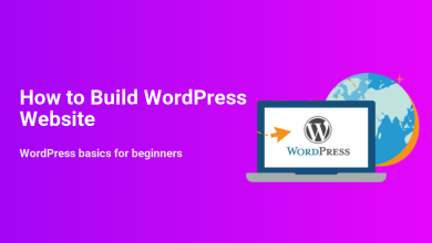 Learn how to build a WordPress website: illustration of a laptop with WordPress logo connecting to a global audience.