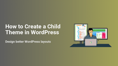 A developer at a desk with a laptop and monitors showing code and a website, illustrating how to create a child theme in WordPress for customization.
