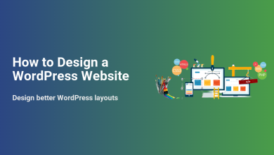 Illustration depicting the process of how to design a WordPress website, showing responsive layouts, design tools, and web development technologies like HTML, CSS, and PHP.