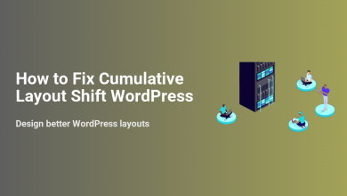 How to Fix Cumulative Layout Shift WordPress: Illustration of people coding around a server, representing website optimization.