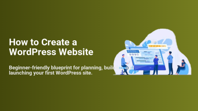 Illustration of a team planning and building a WordPress website on a large computer screen, representing the creation and launch process.