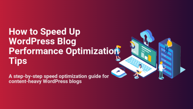 How to Speed Up WordPress Blog Performance Optimization Tips: isometric illustration of web developers optimizing a blog with laptop and server.