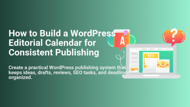 Laptop with content plan and calendar, illustrating a WordPress editorial calendar for consistent content publishing and organization.
