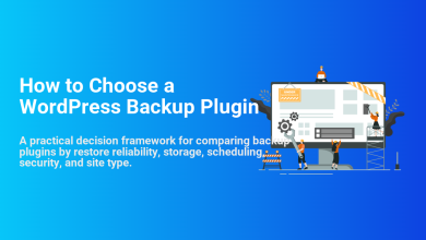 Illustration of people maintaining a WordPress website on a large screen, emphasizing the importance of a reliable WordPress backup plugin.